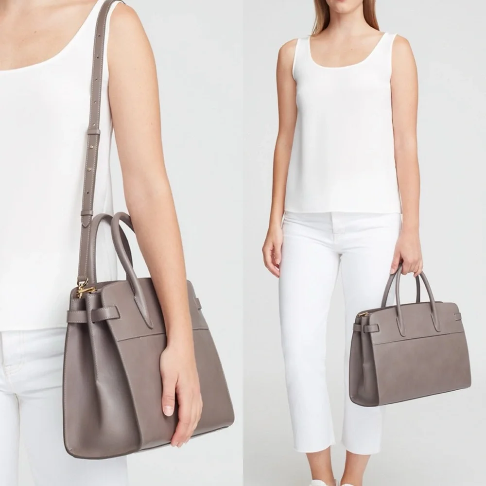 EUC Cuyana Work Satchel in Clay Smooth Leather